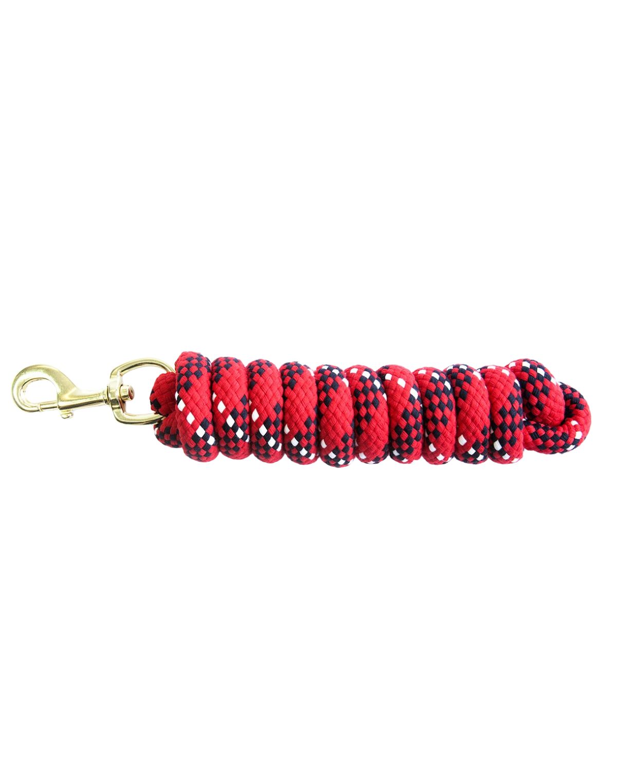 KM Elite Cotton Double Braided Lead Rope - Red. Premium Horse Lead Rope with Brass Swivel Snap - Shop at Equiflair