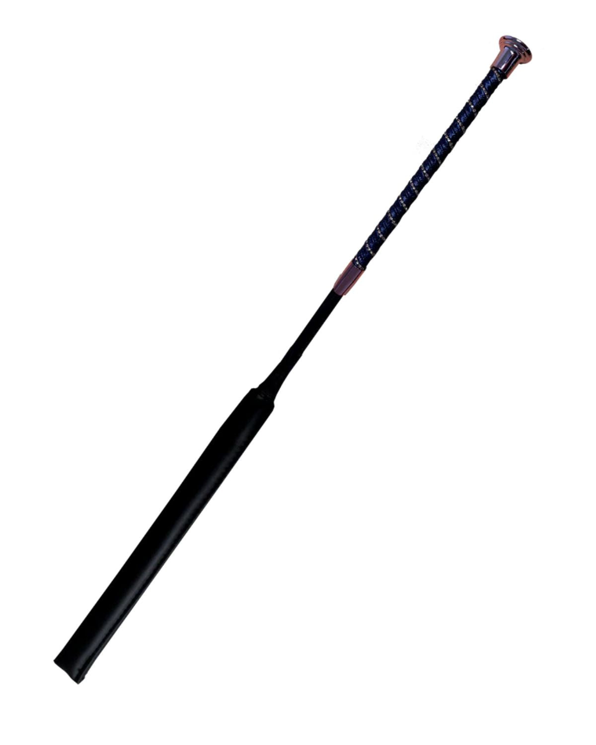 WOOF WEAR Twisted Jump Bat - Navy Rose Gold Riding Whip for Equestrian Performance & Comfort