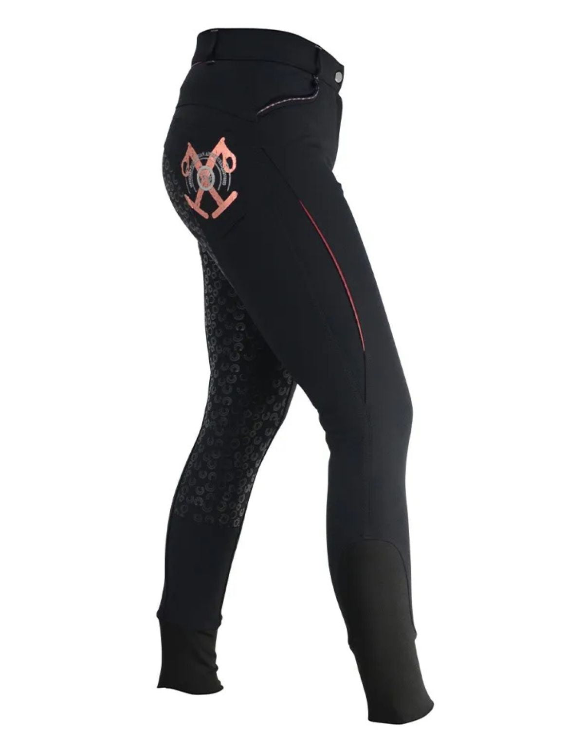 Hy Equestrian Eliza Ladies Breeches - Charcoal/Rose Gold