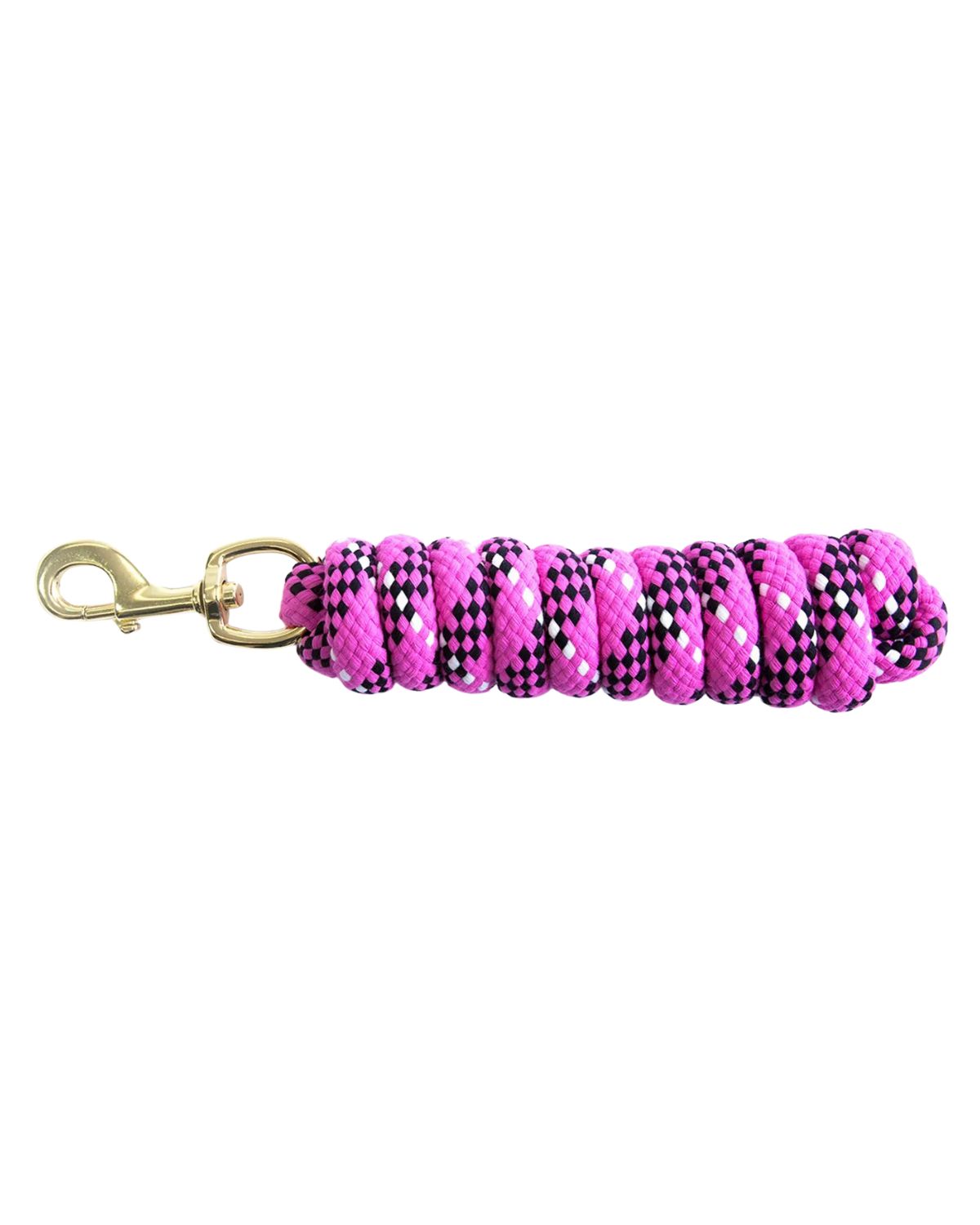 Equiflair Pink & Black Horse Lead Rope with Brass Clip | Equestrian Equipment