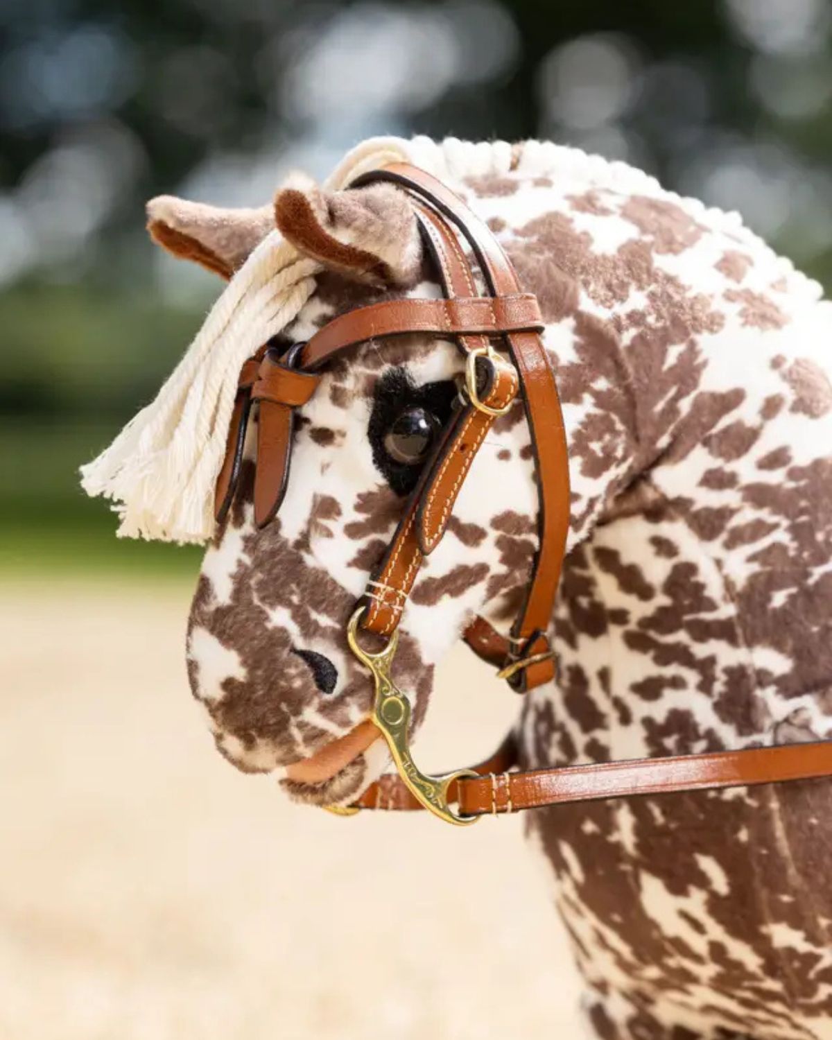 LeMieux Toy Pony Western Bridle Tan - Equiflair: Miniature Leather Western Bridle with Decorative Browband for Toy Ponies