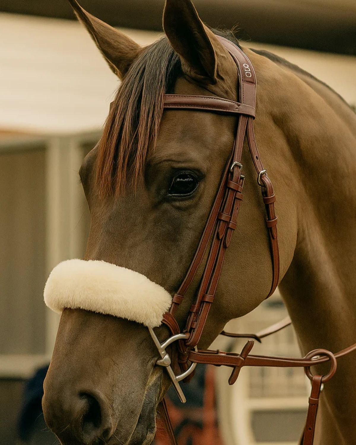 KM Elite Teddy Soft Noseband Cover Natural
