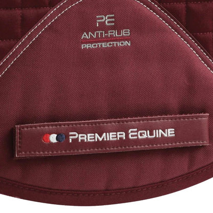 Premier Equine Burgundy Cross Country Saddle Pad - Close Contact Cotton Design for Anti-Rub Protection & Comfort