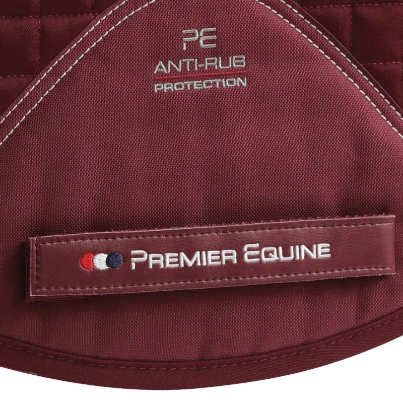 Premier Equine Burgundy Cross Country Saddle Pad - Close Contact Cotton Design for Anti-Rub Protection & Comfort