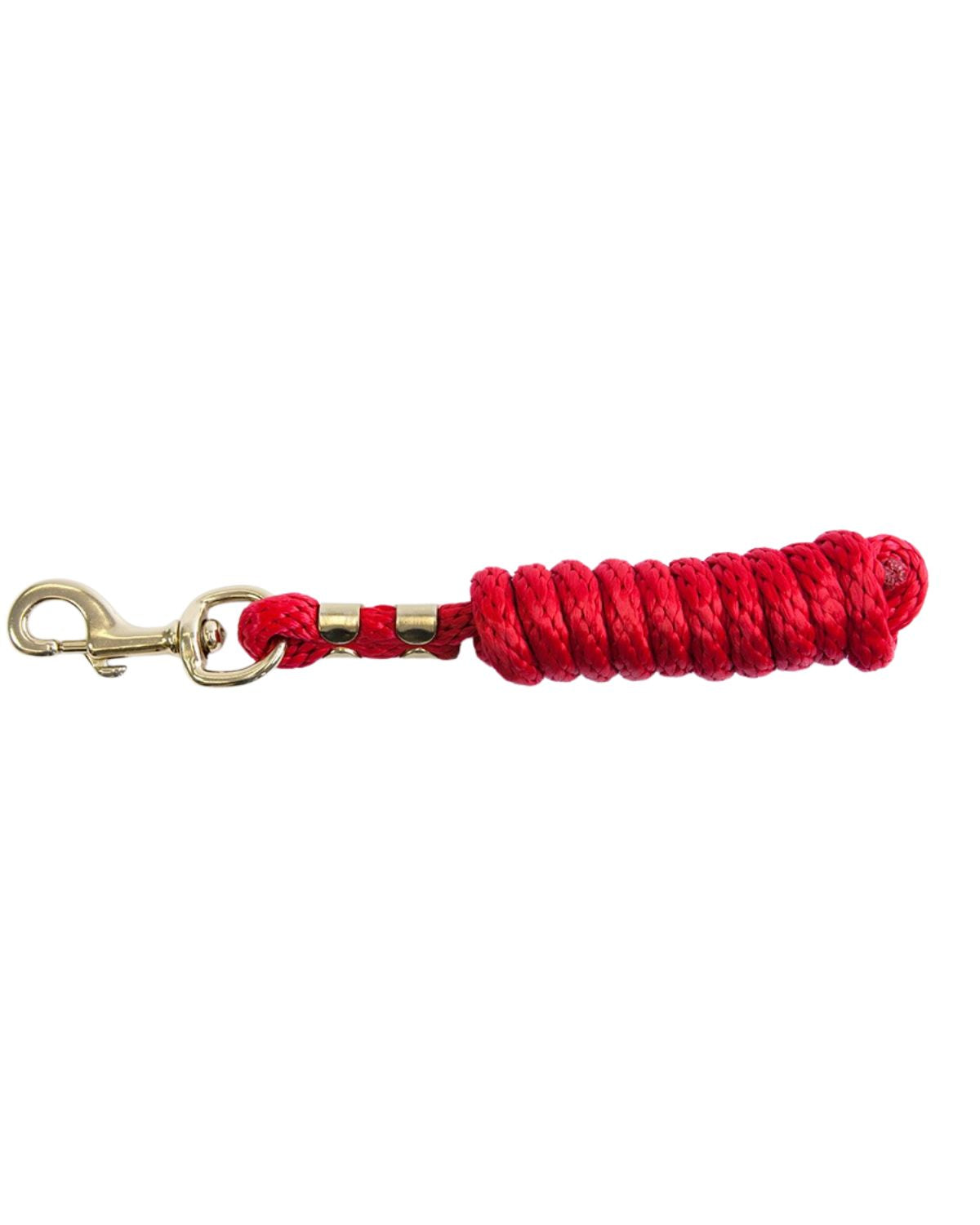 KM Elite Red Poly Lead Rope | Horse Lead Rope with Brass Snap | Equiflair