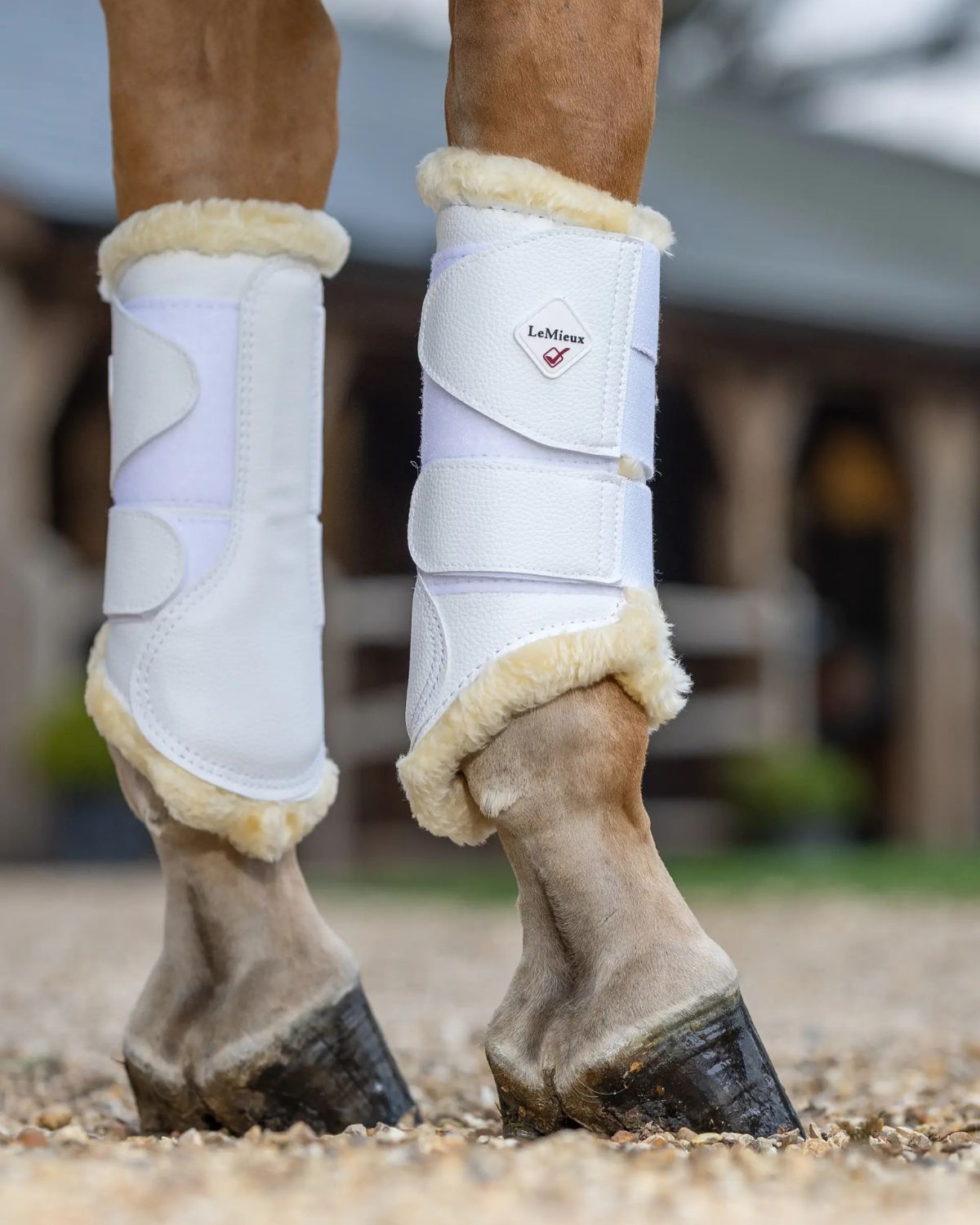 LeMieux Fleece Lined Brushing Boots White
