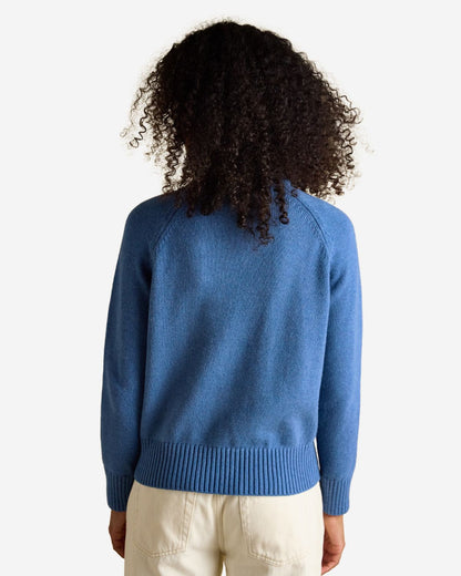 Joules Mariner Blue Intarsia Cotton-Rich Crew Neck Jumper