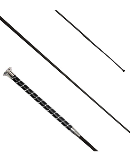 KM Elite Dressage Whip Black with Crystal Spiral Silver Grip | Equiflair