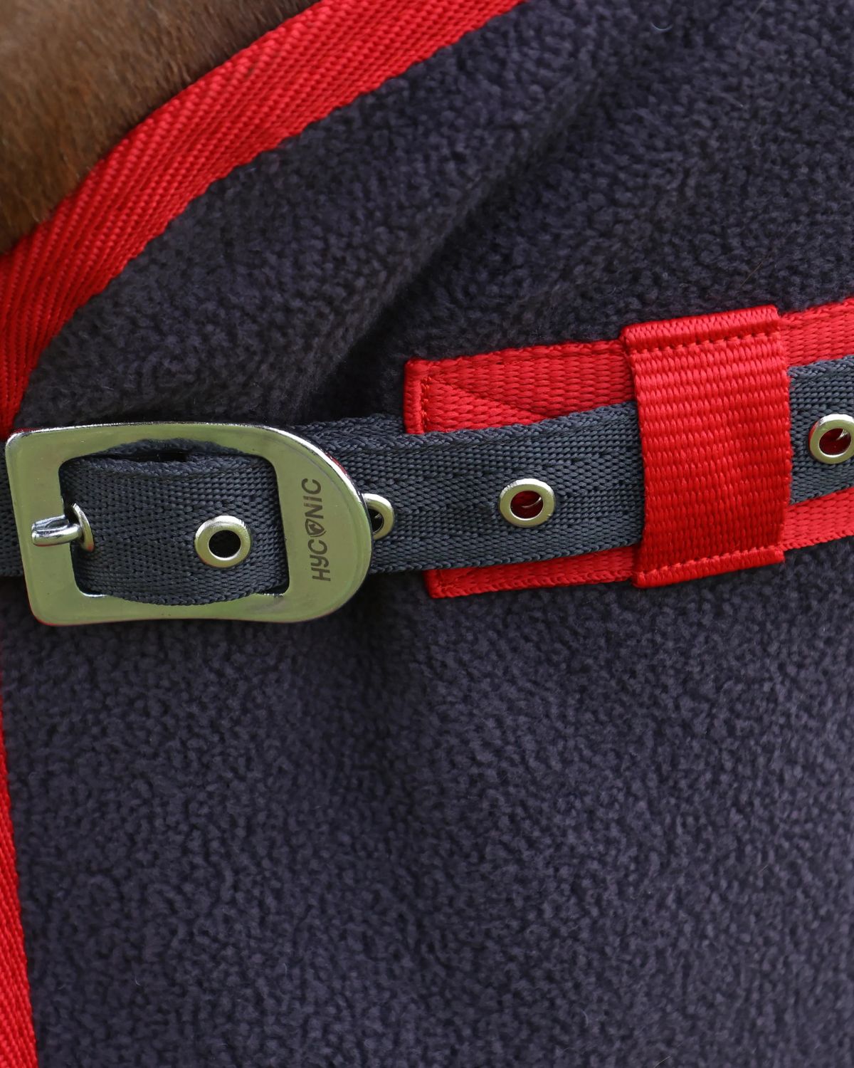 HYCONIC Fleece Rug Charcoal/Red: Cozy Horse Blanket - Equiflair Store