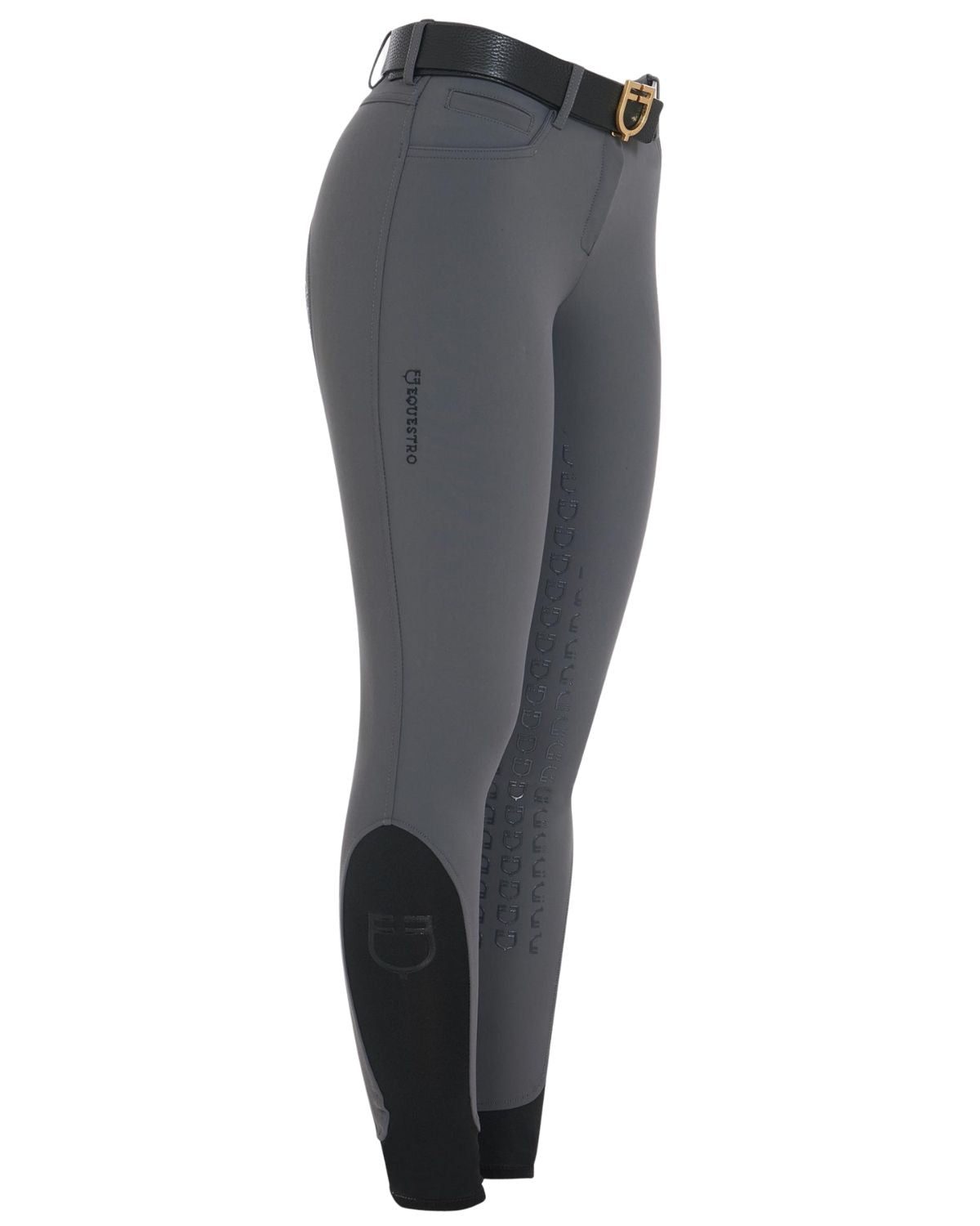 Equestro Women's Full Grip Slim Fit Breeches Asphalt