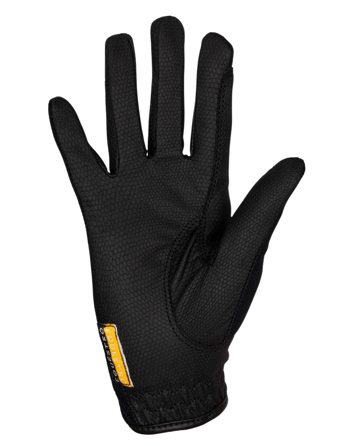 Equestro Unisex Gloves In Technical Fabric And Mesh Black