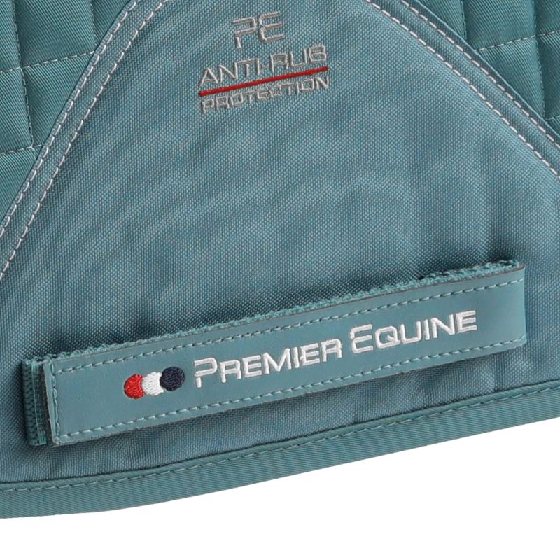Premier Equine Close Contact Dressage Saddle Pad - Turquoise cotton, quilted design