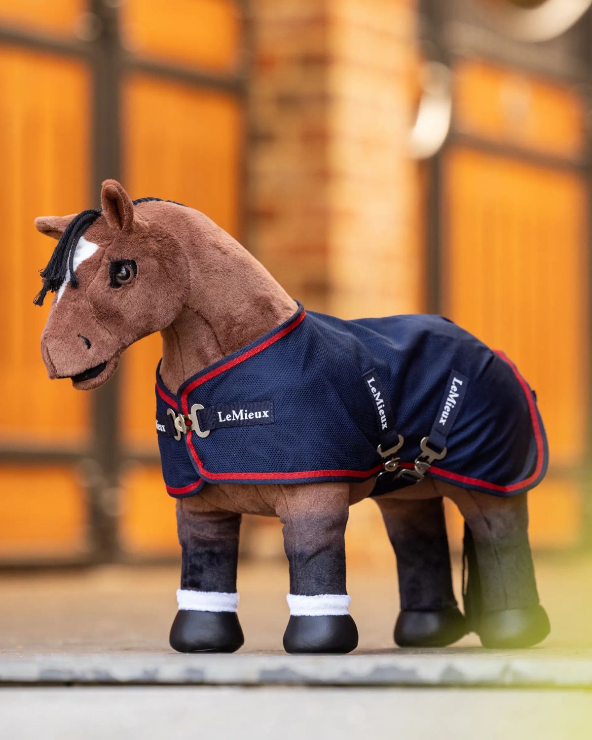 LeMieux Toy Pony Mesh Cooler - Navy with Red Trim | Equine Toy Accessory