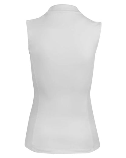 Woof Wear Sleeveless Tech Riding Shirt - White Equestrian Top for Women - Performance & Breathable