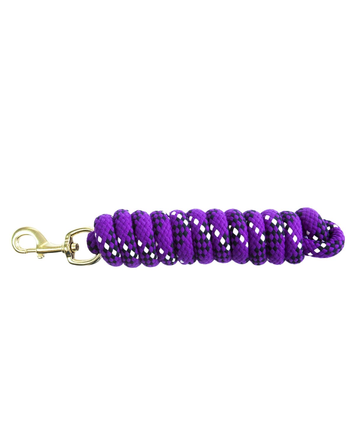 KM ELITE Purple Cotton Double Braided Lead Rope with Brass Swivel Snap - Equiflair