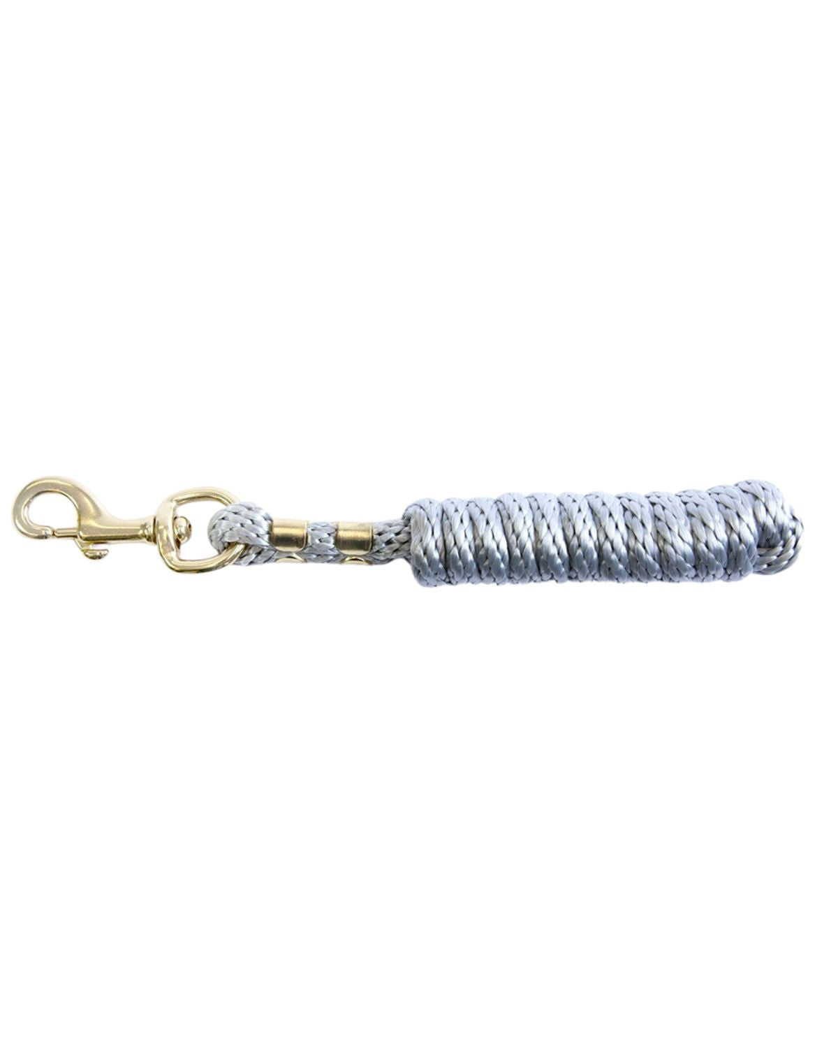 KM ELITE POLY LEAD ROPE GREY - Durable horse lead rope with brass snap for safety and reliability at Equiflair.