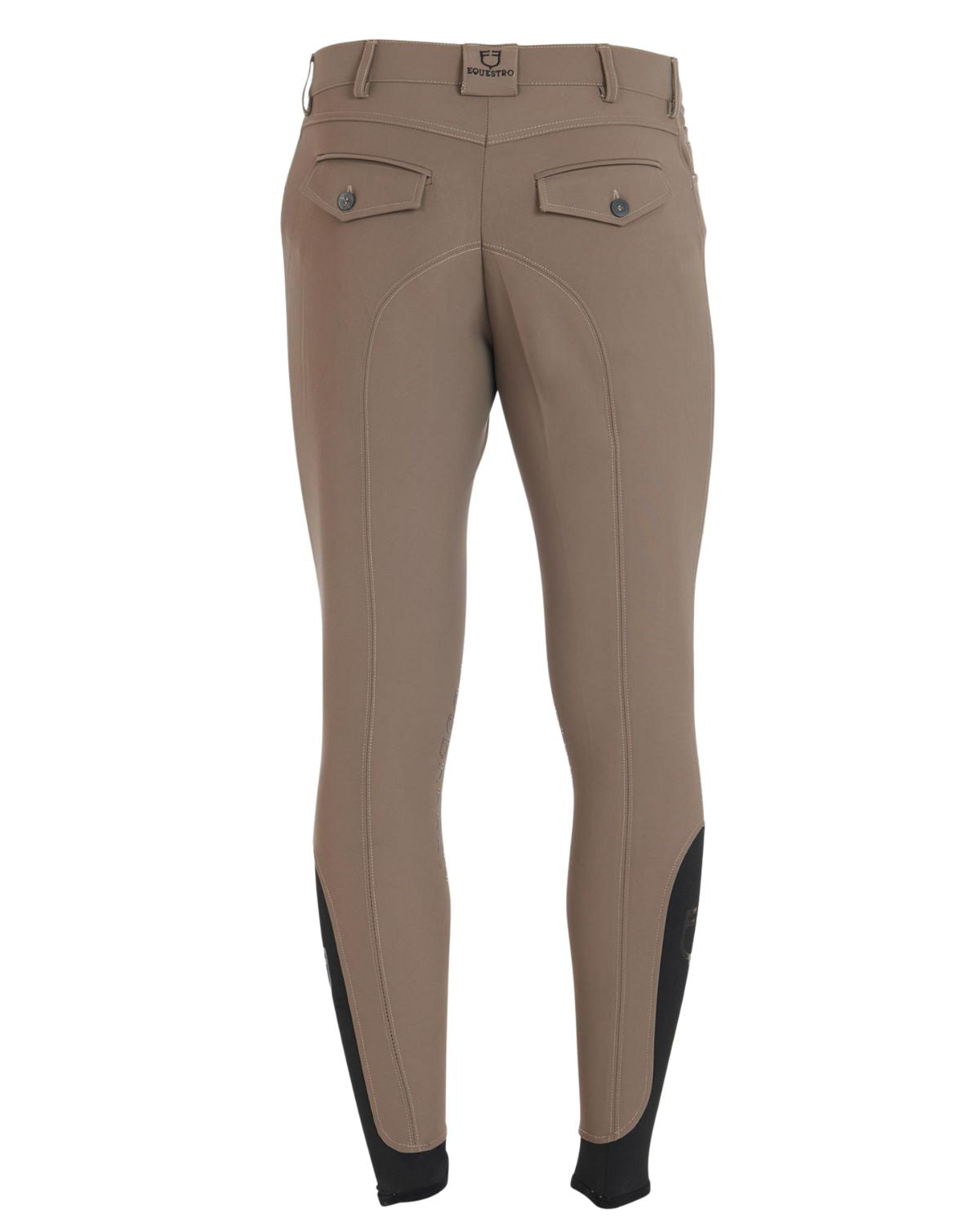 Equestro Men's Slim Fit Grip Breeches With Logo Walnut