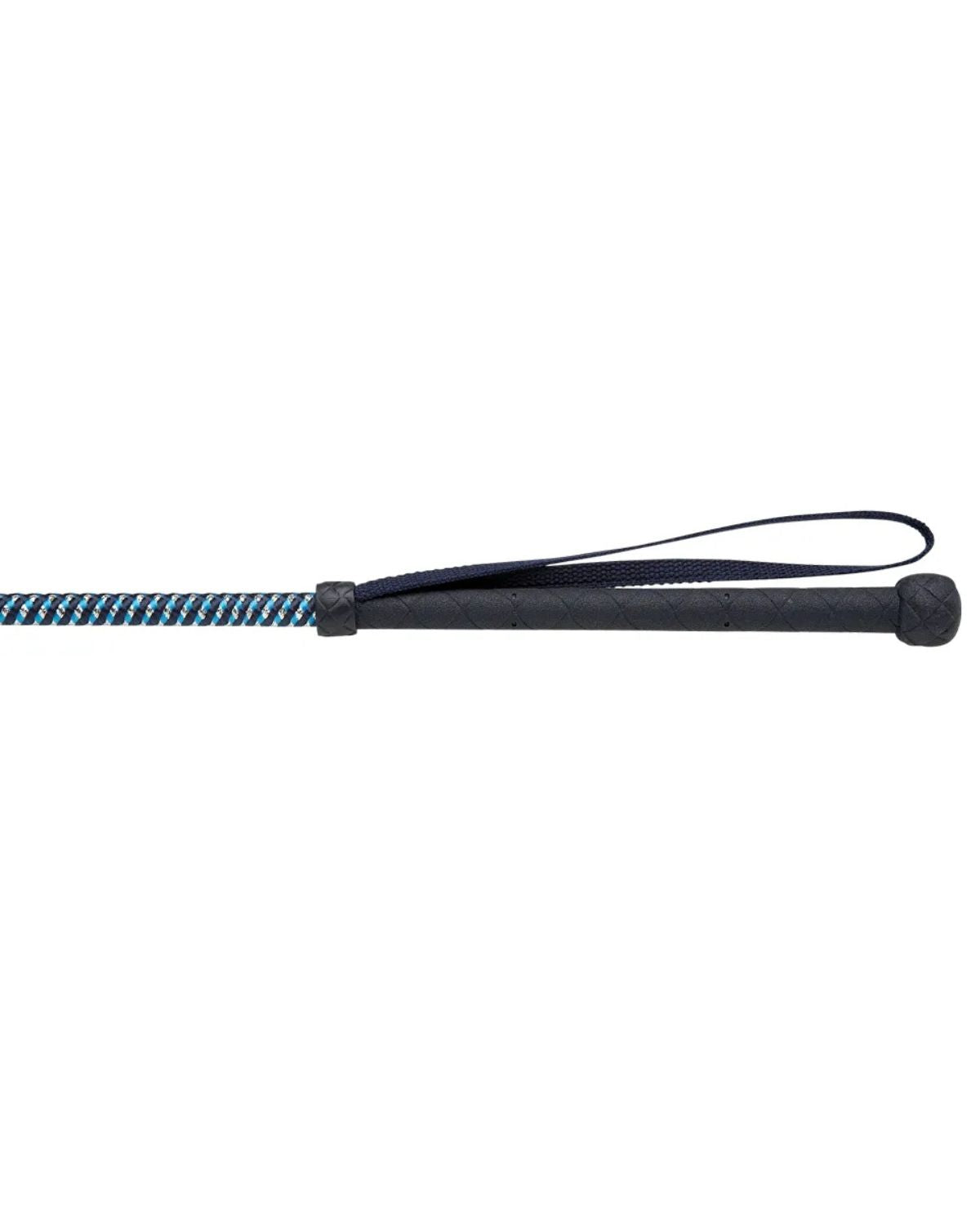 Hy Equestrian Metallic Riding Whip Navy/Light Blue