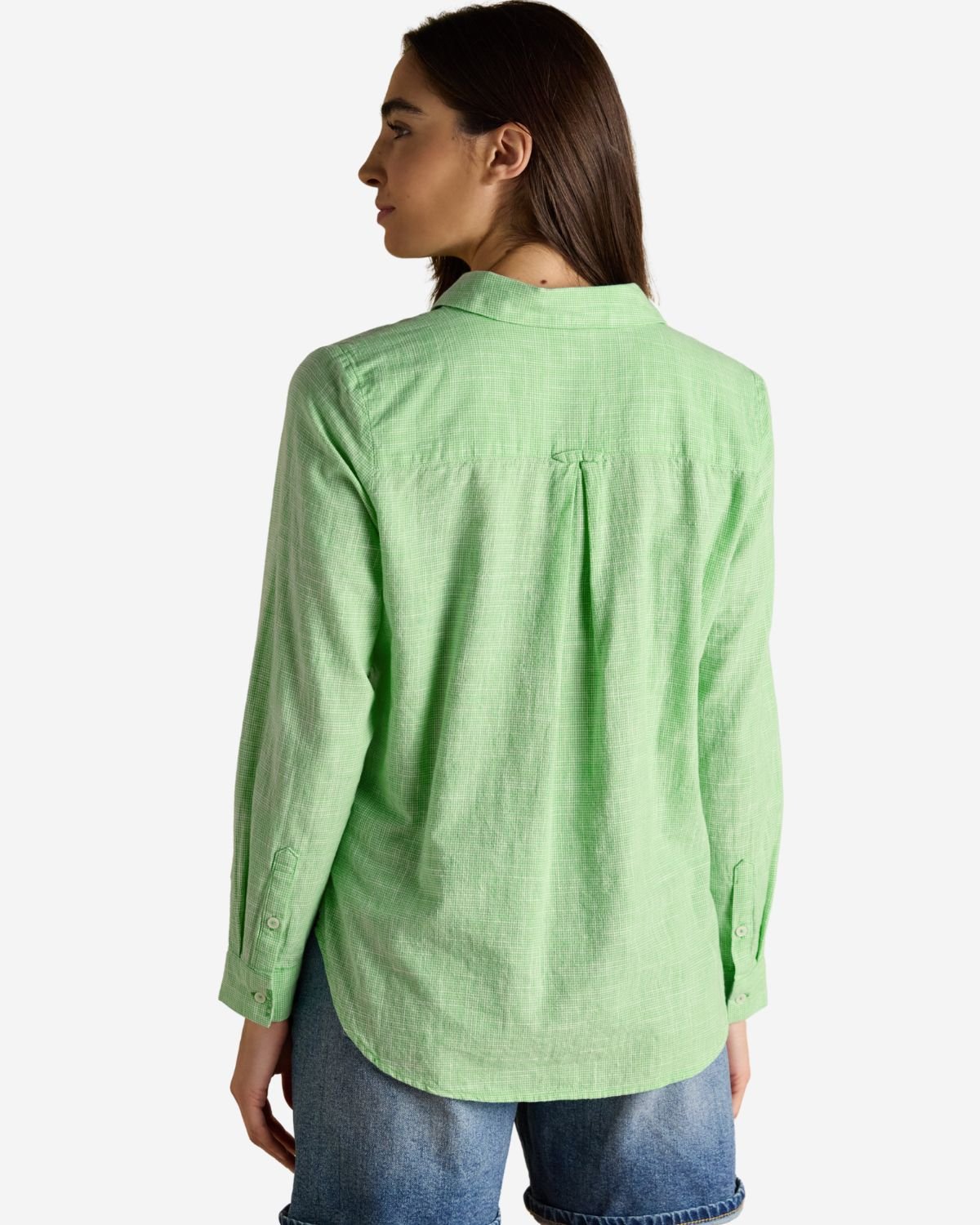 Joules Ida Green Puppytooth Long Sleeve Cotton Shirt | Equiflair