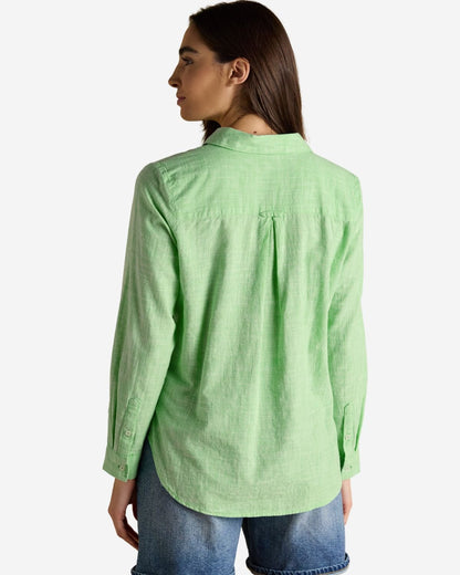 Joules Ida Green Puppytooth Long Sleeve Cotton Shirt | Equiflair