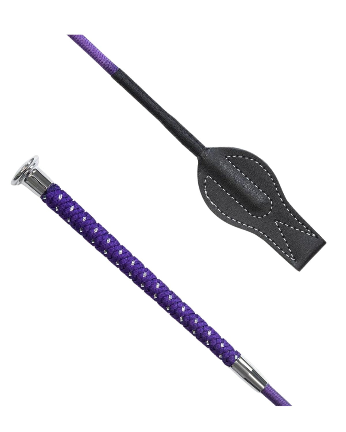 KM Elite Silver Braided Junior Whip Purple
