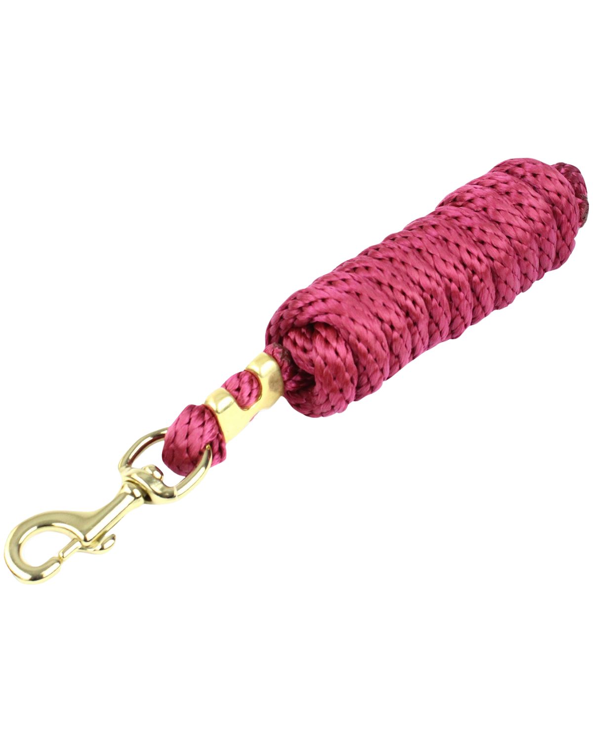 KM ELITE POLY LEAD ROPE BURGUNDY: Durable Horse Lead Rope with Brass Snap - Equiflair