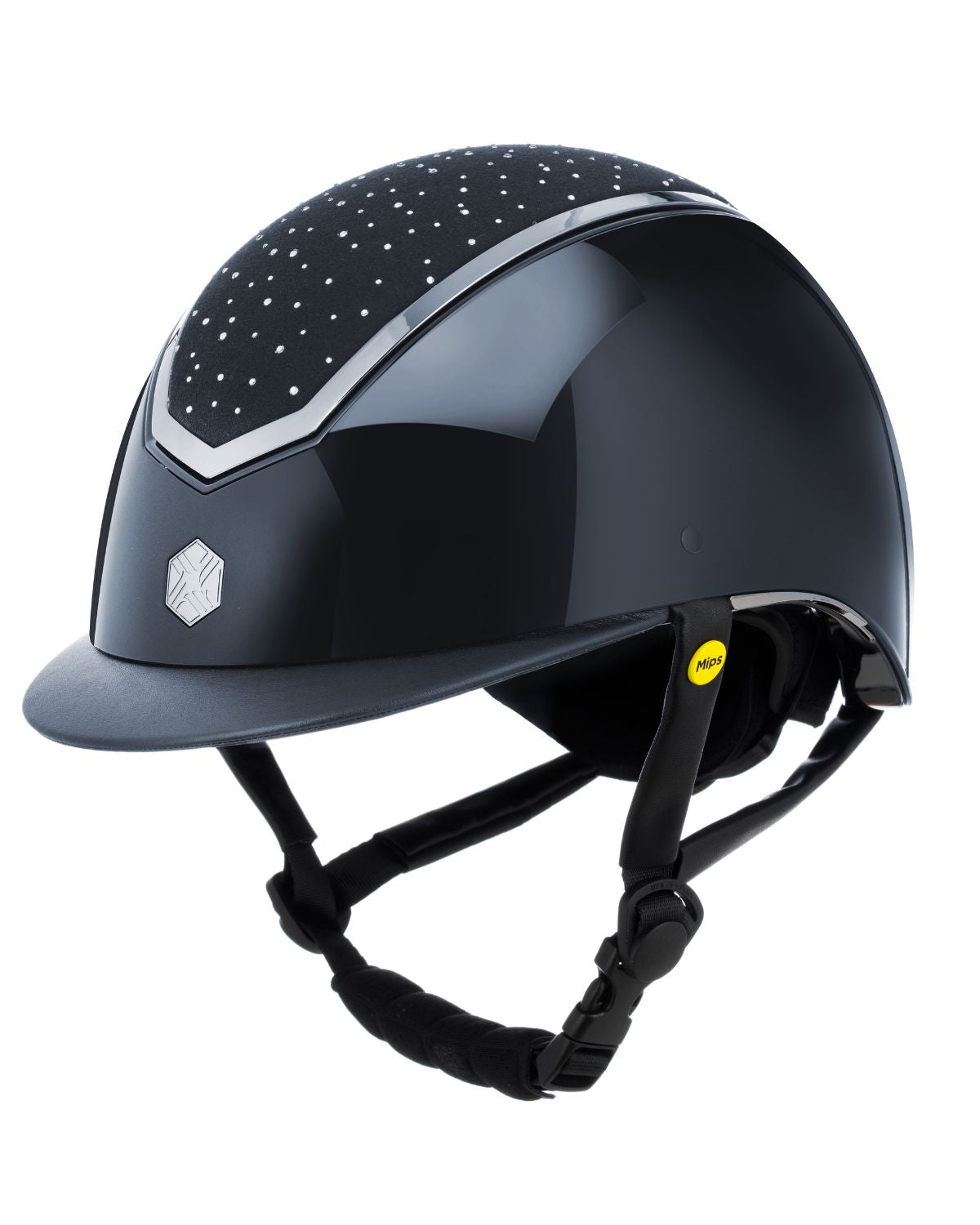 Charles Owen Kylo EQX Crystal Riding Helmet with MIPS - Navy Gloss/Silver Equestrian Gear