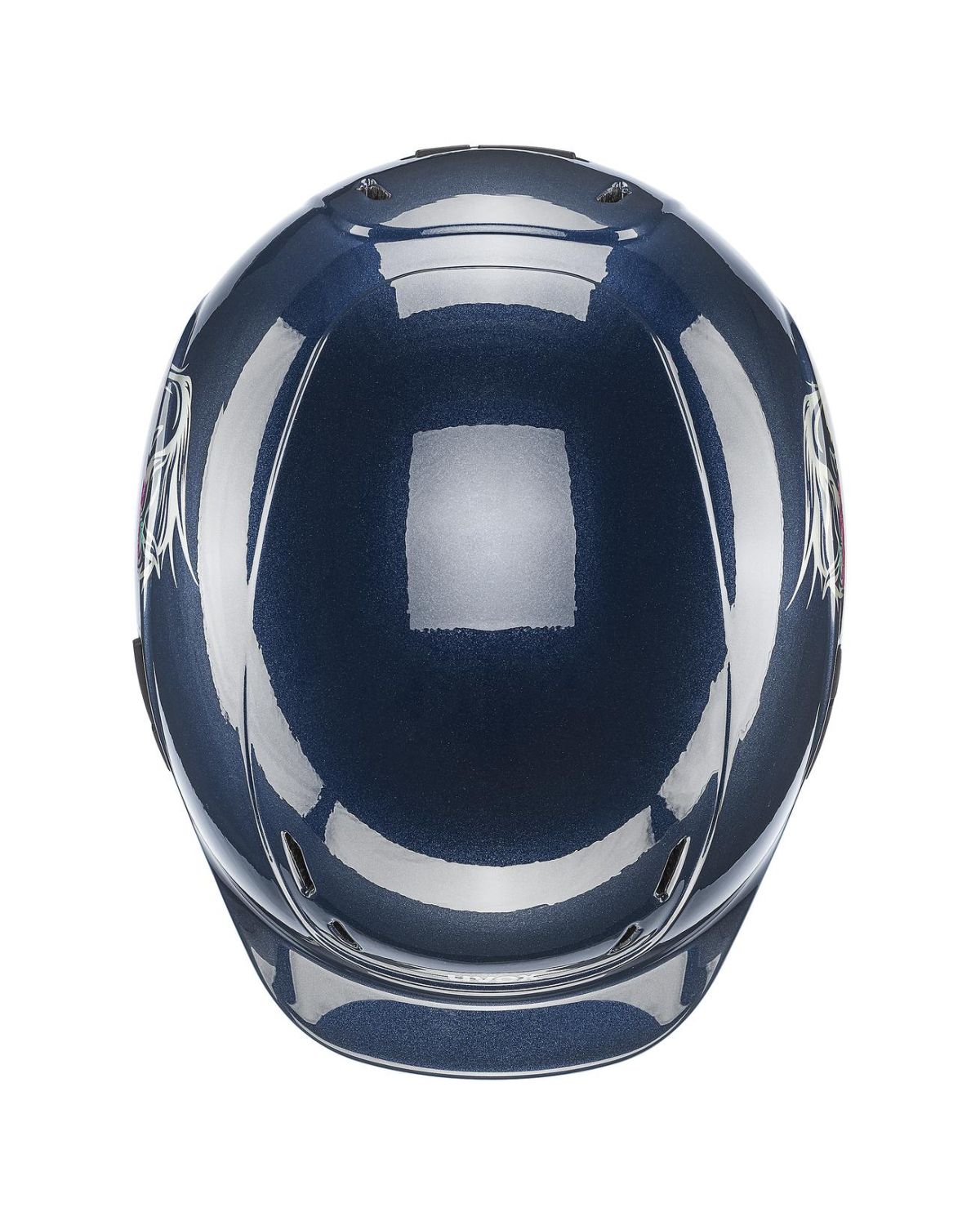 UVEX KIDDOX Flower Junior Helmet - Navy Shiny. Kids riding helmet, adjustable fit. Inmould tech, FAS strap system, Monomatic clasp