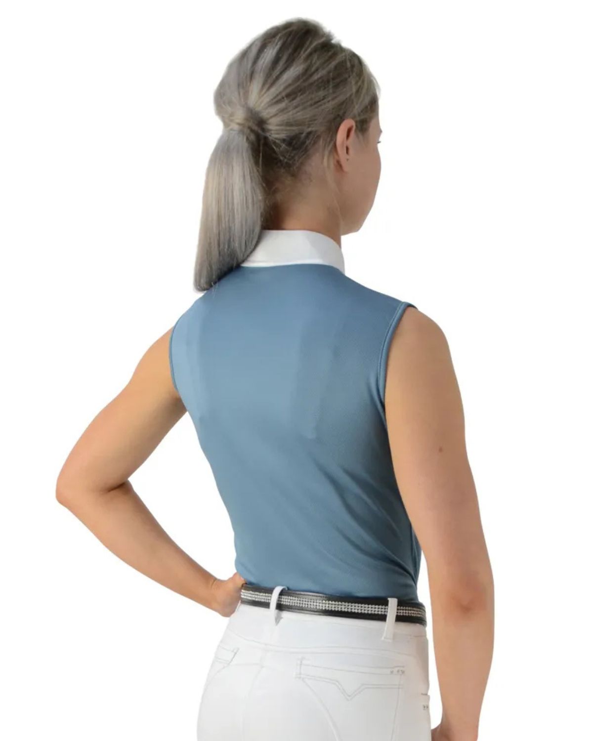 Hy Equestrian Sophia Sleeveless Show Shirt Aegean Blue
