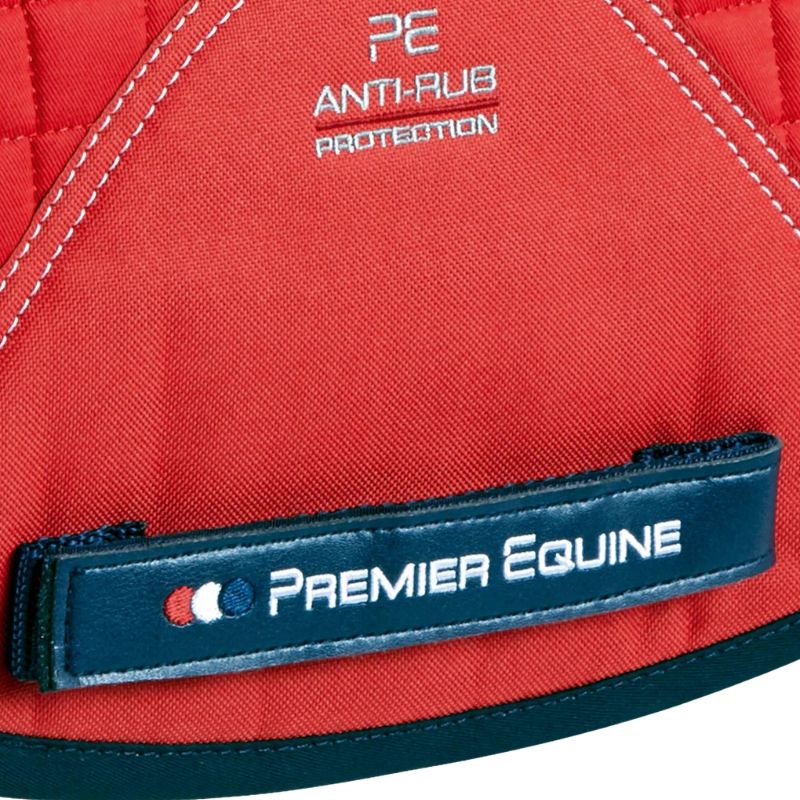 Premier Equine Close Contact Dressage Saddle Pad - Red Cotton Anti-Rub Protection, European Style