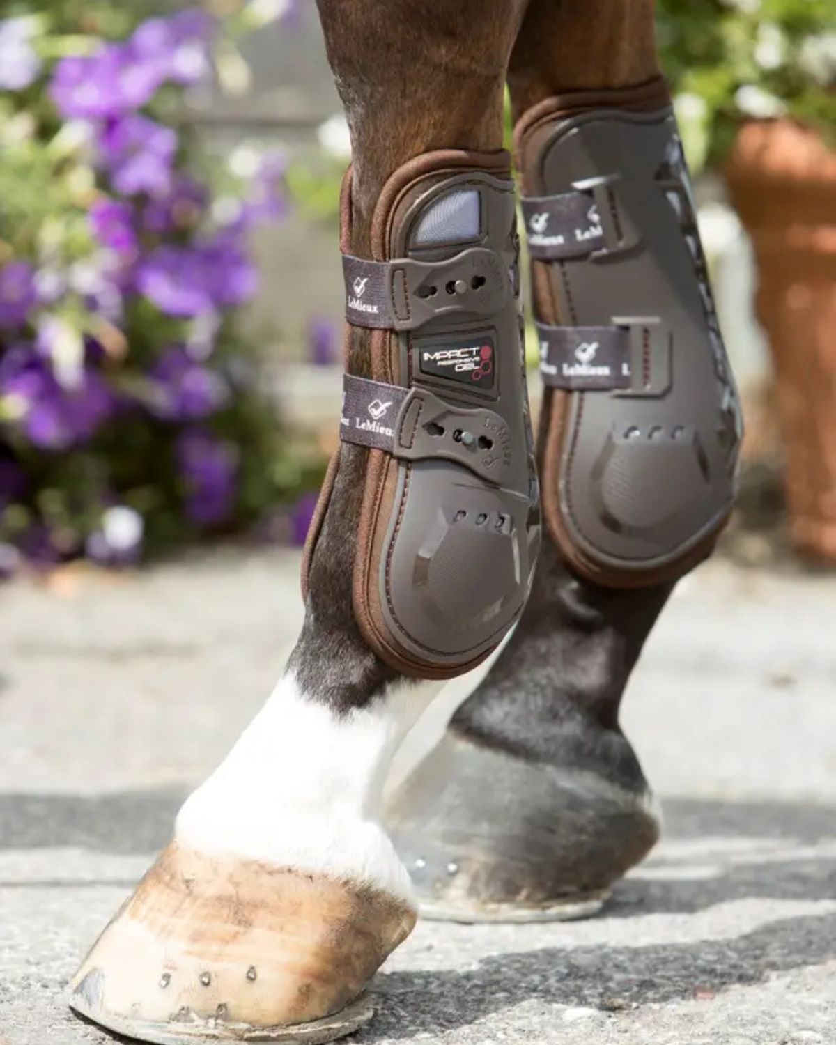 LEMIEUX IMPACT RESPONSIVE TENDON BOOTS BROWN - Horse Boots for Impact Protection