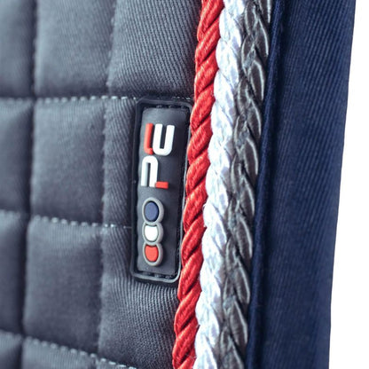 PREMIER EQUINE Close Contact Saddle Pad - GP/Jump Square Grey European Cotton