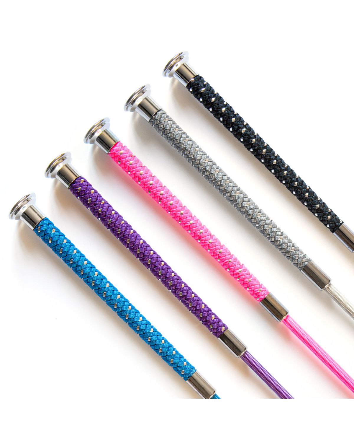 KM Elite Dressage Whip with Silver Braided Grip