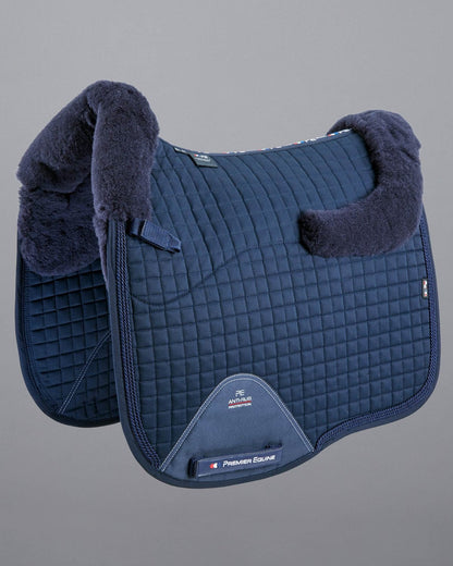 Premier Equine Merino Wool Dressage Saddle Pad - Navy/Navy Wool Anti-Rub Protection - Close Contact Pad Horse…