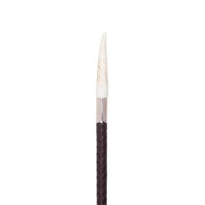 Brown Plaited Leather Show Cane with Stag Horn Tip | Equiflair