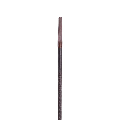 Supreme Products Stag Horn Show Cane - Brown Plaited Leather Equestrian Whip Equiflair