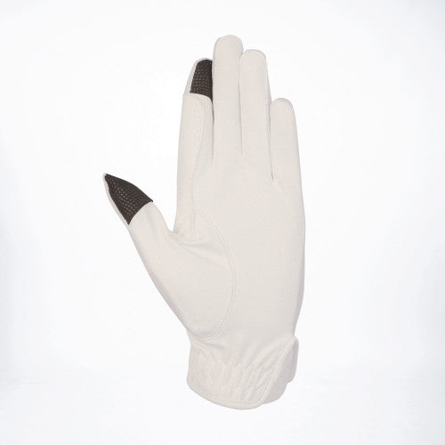 COLDSTREAM LINTLAW White CoolMesh Riding Gloves: Breathable, Summer, Touchscreen Compatible