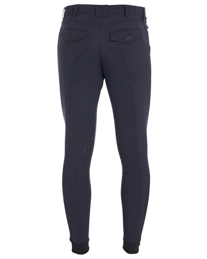Equestro Men's Slim Fit Grip Breeches With Logo Navy Blazer