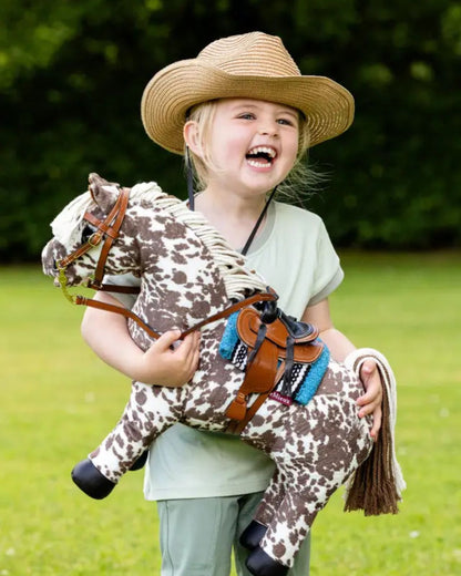 LEMIEUX Toy Pony Western Pad Azure - Equiflair, Girl with toy horse wearing cowboy hat