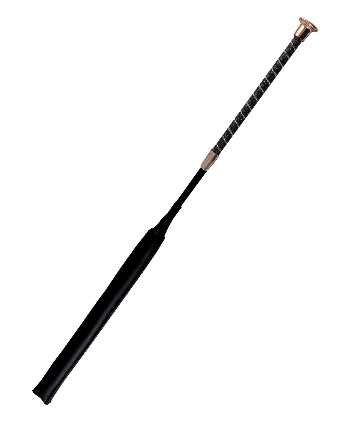 Woof Wear Jump Bat: Black Riding Crop with Rose Gold Accents. Equestrian Training Equipment.