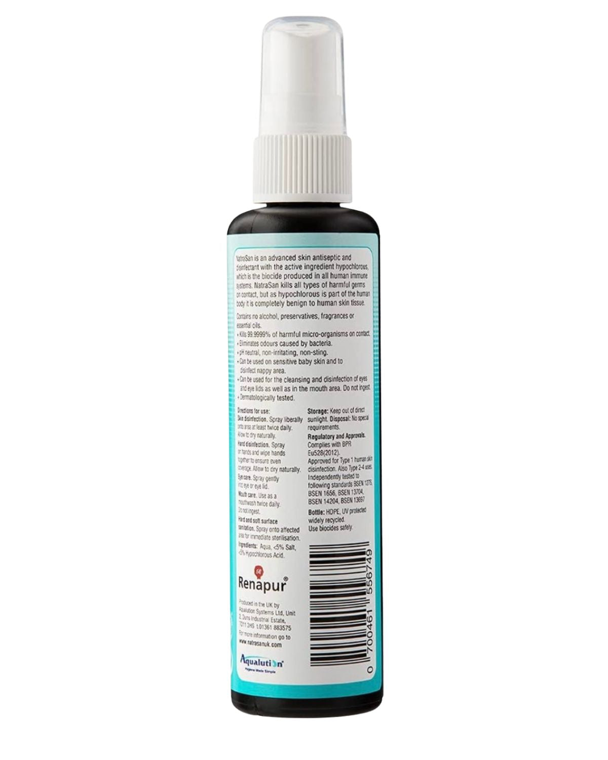 Renapur NatraSan Antiseptic Spray: Natural, Multi-Purpose Skin Disinfectant. Alcohol-Free, Gentle for Sensitive Skin