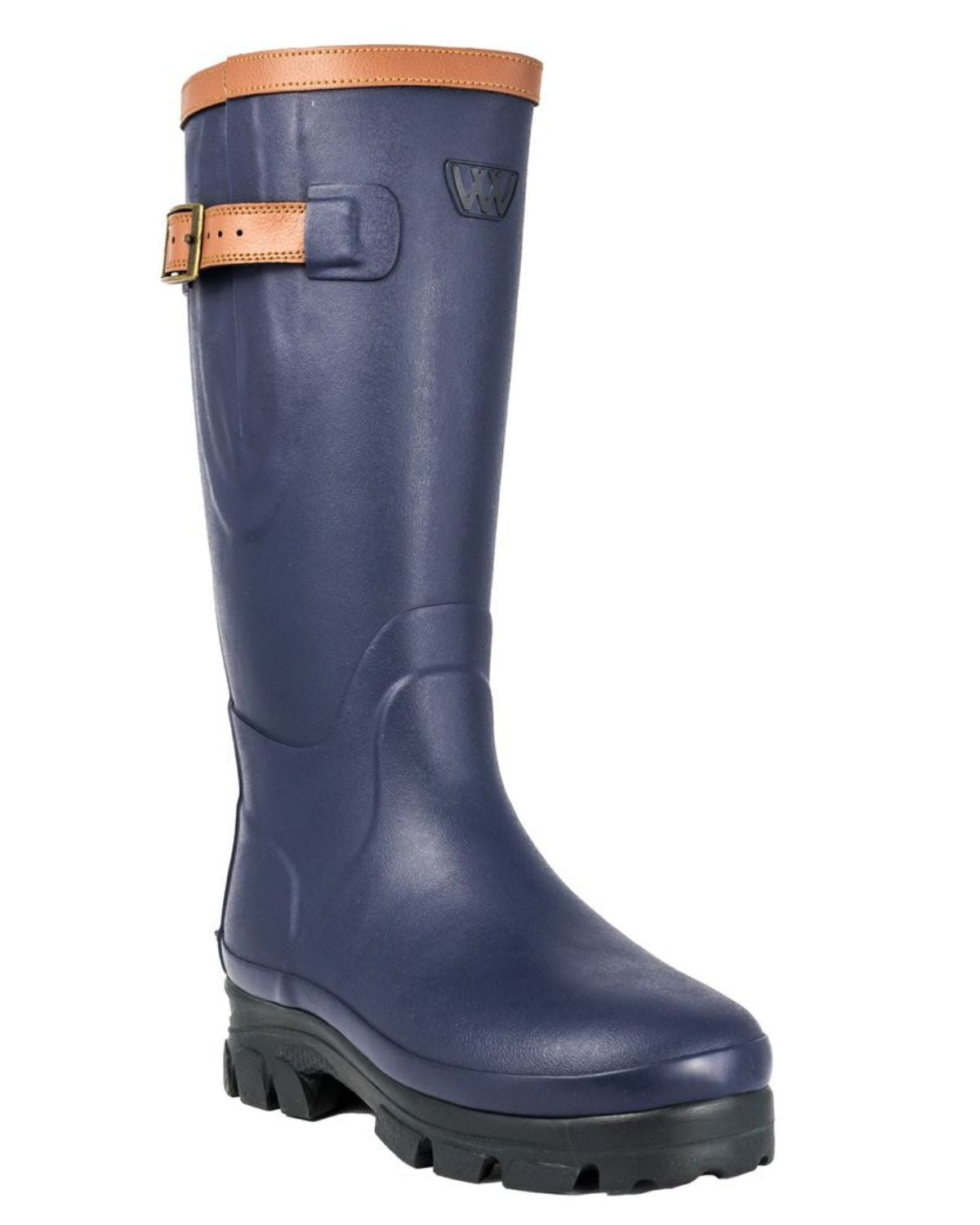 WOOF WEAR Navy Wellington Boot with Leather Trim | Equiflair