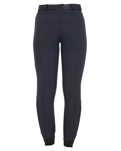 Equestro Women's Slim Fit Grip Breeches With Logo Navy