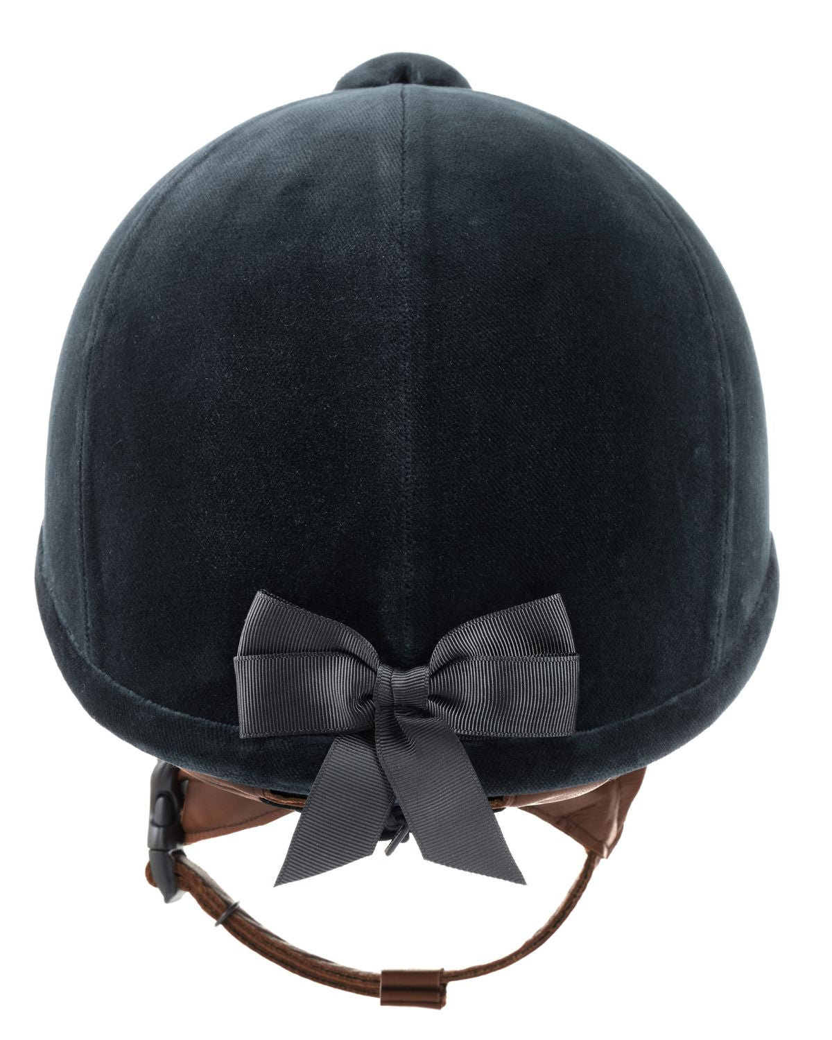 Charles Owen Hampton Grey Velvet Riding Helmet | Equestrian Safety Helmet with Bow Detail