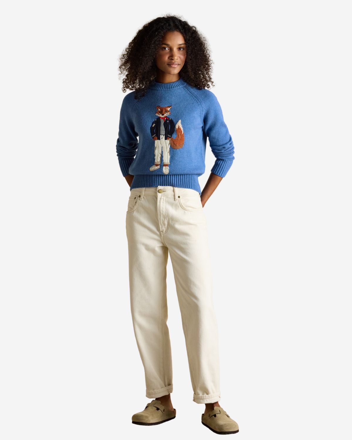 Joules Mariner Blue Intarsia Cotton-Rich Crew Neck Jumper