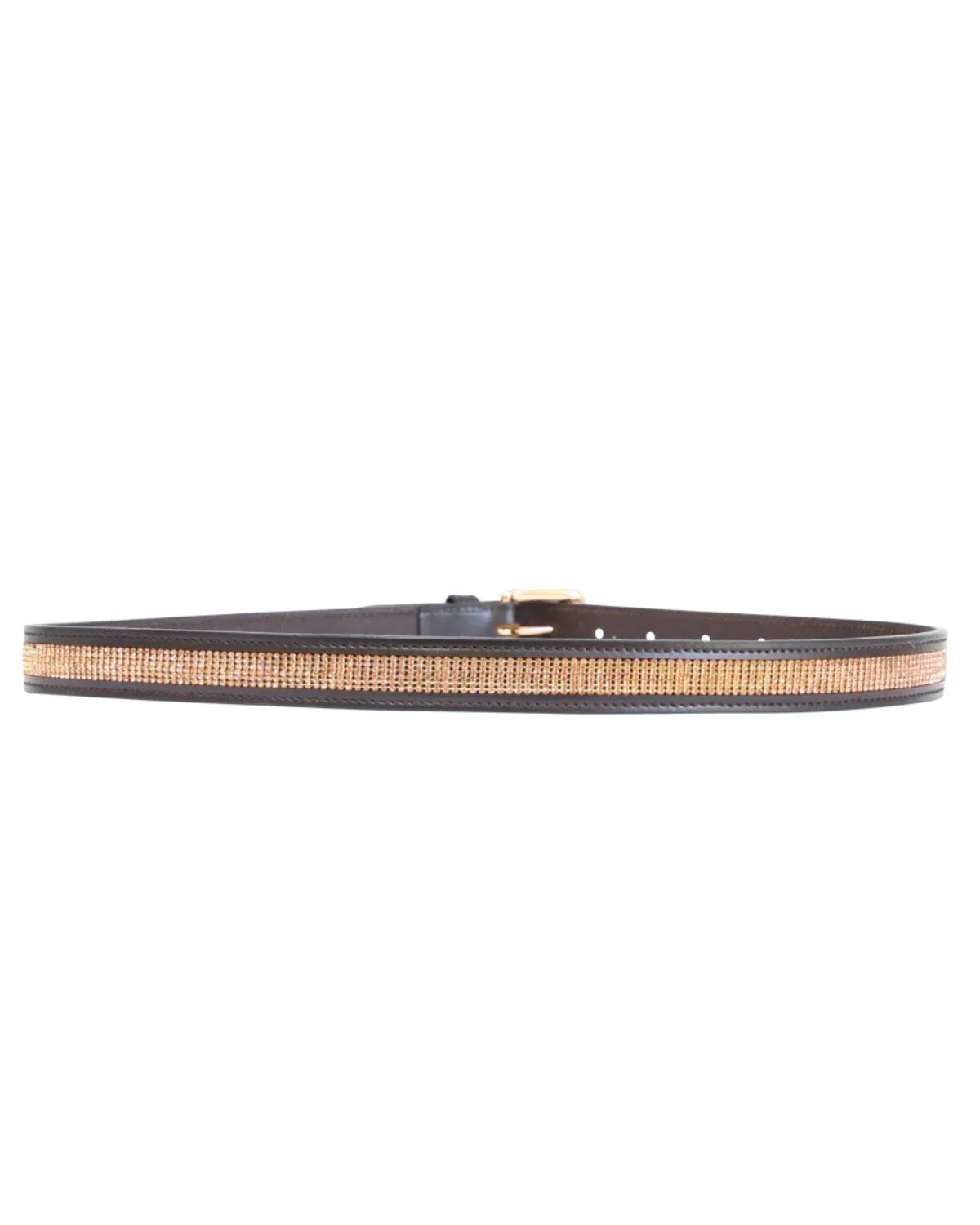 Hy Equestrian Rosciano Rose Gold Belt Brown/Rose Gold