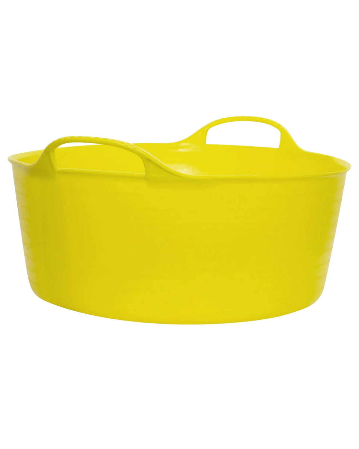 Yellow Small Shallow Gorilla Tub: Versatile Plastic Storage Tub for Gardening, Feeding, and Mixing