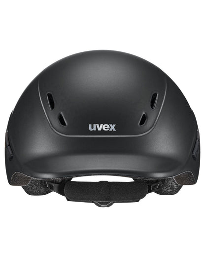 UVEX KIDDOX Junior Riding Helmet - Black Matt finish. Adjustable youth helmet for biking and sports.