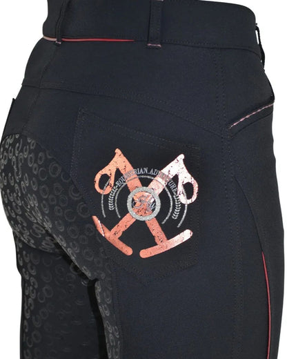 Hy Equestrian Eliza Ladies Breeches - Charcoal/Rose Gold