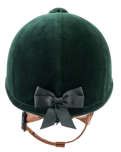 CHARLES OWEN NEW HAMPTON Green Velvet Riding Helmet with Bow & Chestnut Harness - Equiflair